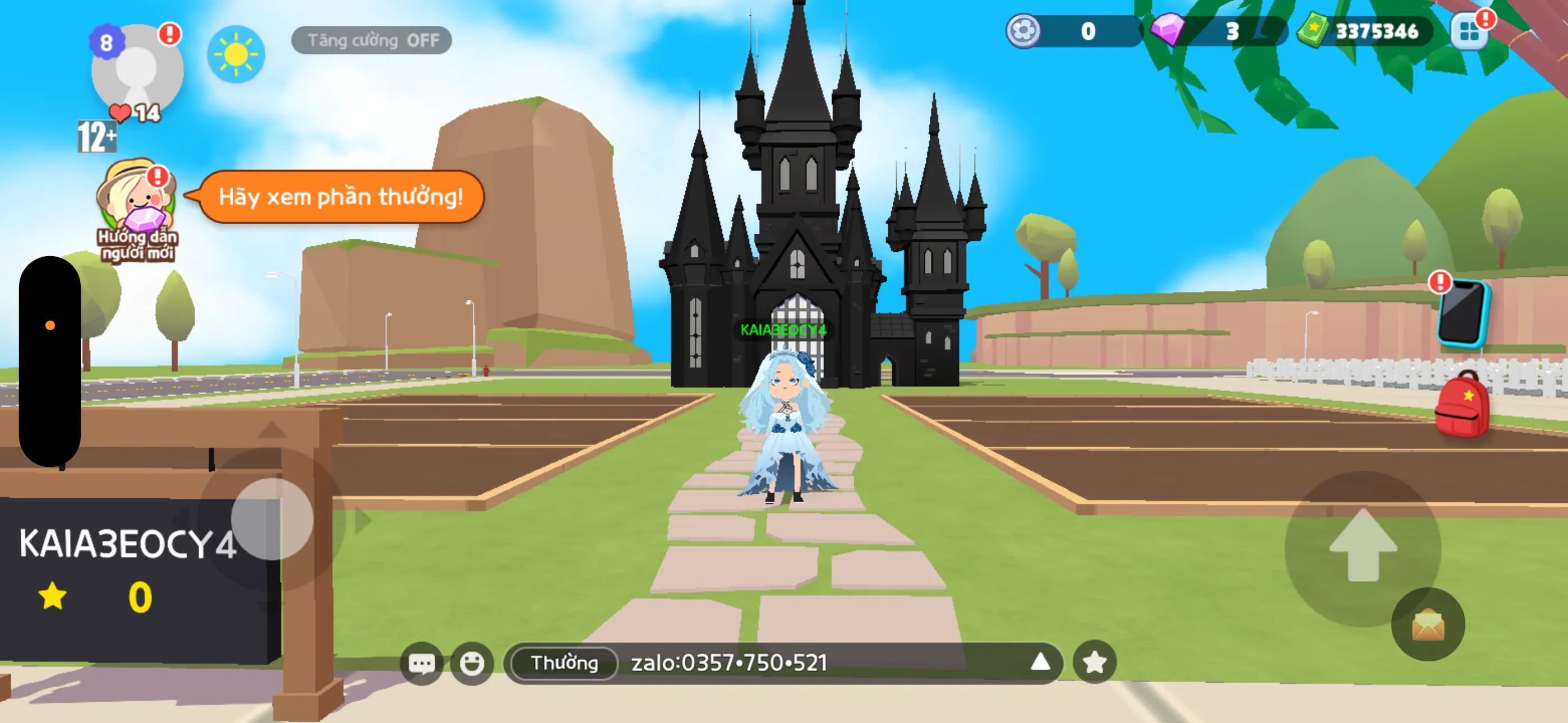 Acc clone nhà lâu đài nhiều tiền sao vé quay